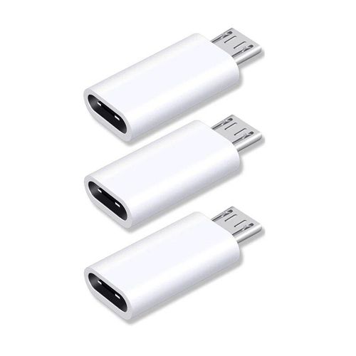 Connecteur De Câble De Charge Pour Téléphone Portable,Micro Usb Mâle Vers Type C Femelle,Port De Convertisseur De Chargeur D'alimentation Pour Samsung,Xiaomi - Type White-3pcs