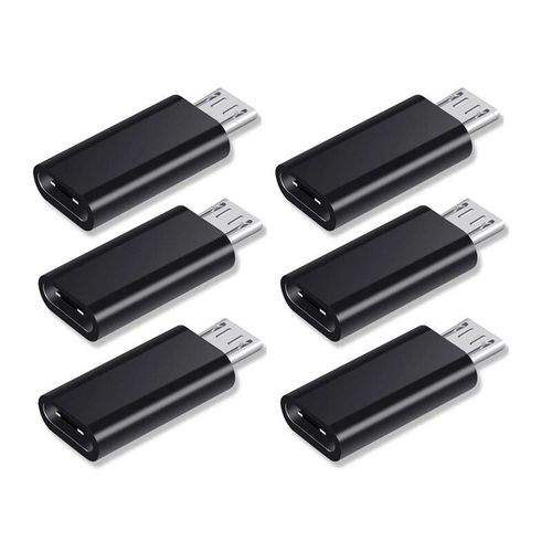 Connecteur De Câble De Charge Pour Téléphone Portable,Micro Usb Mâle Vers Type C Femelle,Port De Convertisseur De Chargeur D'alimentation Pour Samsung,Xiaomi - Type Black-6pcs
