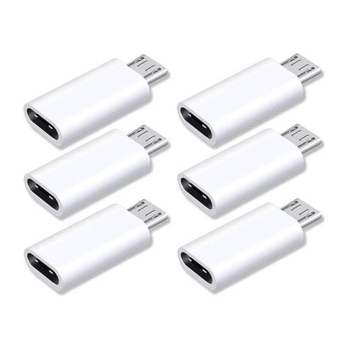 Connecteur De Câble De Charge Pour Téléphone Portable,Micro Usb Mâle Vers Type C Femelle,Port De Convertisseur De Chargeur D'alimentation Pour Samsung,Xiaomi - Type White-6pcs