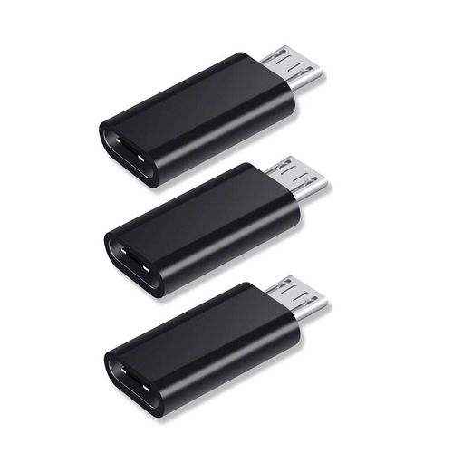 Connecteur De Câble De Charge Pour Téléphone Portable,Micro Usb Mâle Vers Type C Femelle,Port De Convertisseur De Chargeur D'alimentation Pour Samsung,Xiaomi - Type Black-3pcs