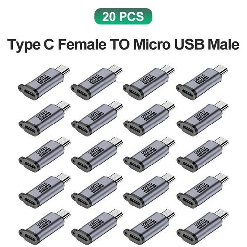 Adaptateur USB Type C vers Micro USB mâle vers USB C 600 Abrters,Xiaomi,Samsung,chargeur,câble de données - Type 20x C to MicroUSB #A