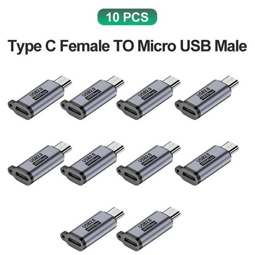 Adaptateur USB Type C vers Micro USB mâle vers USB C 600 Abrters,Xiaomi,Samsung,chargeur,câble de données - Type 10x C to MicroUSB #A