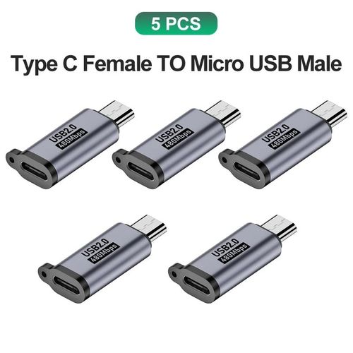 Adaptateur USB Type C vers Micro USB mâle vers USB C 600 Abrters,Xiaomi,Samsung,chargeur,câble de données - Type 5x C to MicroUSB #A