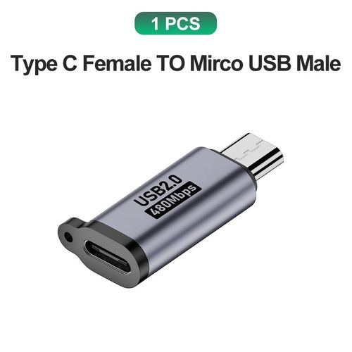 Adaptateur USB Type C vers Micro USB mâle vers USB C 600 Abrters,Xiaomi,Samsung,chargeur,câble de données - Type 1x C to MicroUSB #B