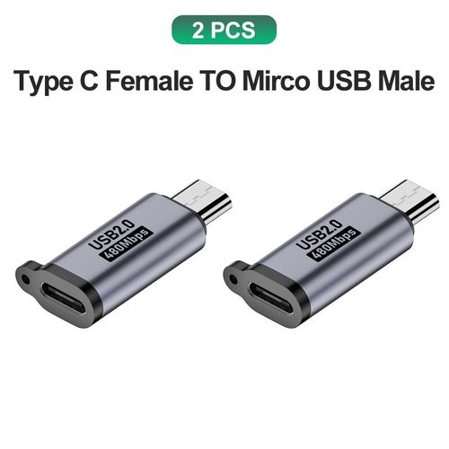 Adaptateur USB Type C vers Micro USB mâle vers USB C 600 Abrters,Xiaomi,Samsung,chargeur,câble de données - Type 2x C to MicroUSB #B