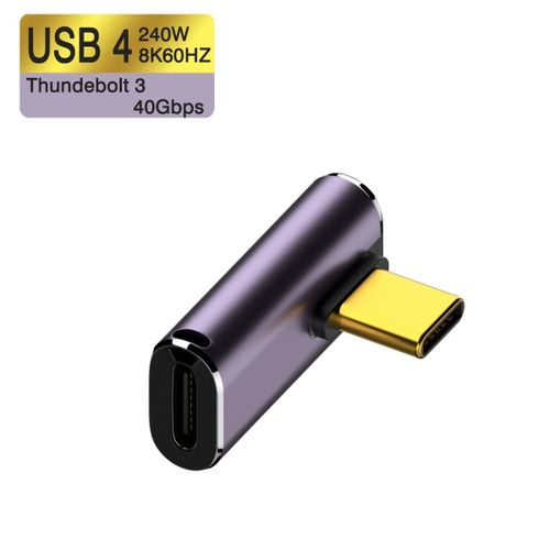 UGOURD-Câble d'extension USB4 OTG Type C vers C,adaptateur Thunderbolt3,style L,mâle vers femelle vers femelle,téléphone,ordinateur portable,PC,40Gbps - Type USB4-[40G]-240w-L1