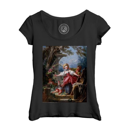 T-Shirt Femme Col Echancré Fragonard Le Colin Maillard Rococo Francais Peinture