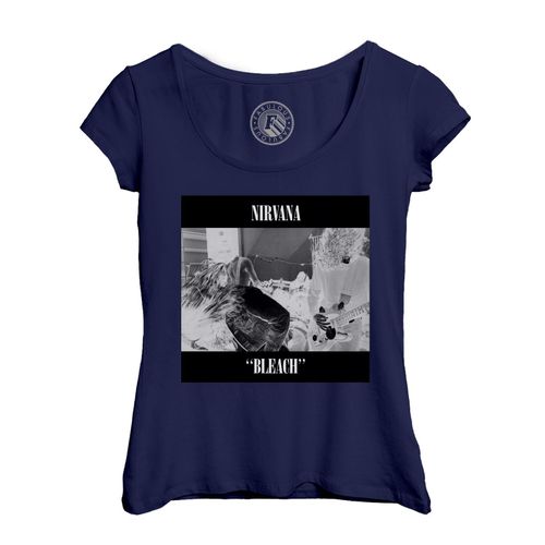 T-Shirt Femme Col Echancré Nirvana Kurt Cobain Rock Grunge Album Cover Bleach