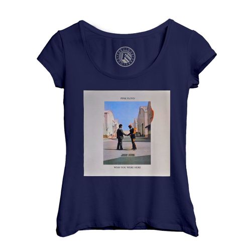 T-Shirt Femme Col Echancré Pink Floyd Wish You Were Here Album Cover Rock 70's
