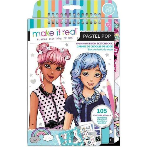 Polymark Make It Real- Carnet De Croquis De Mode "Pastel Pop