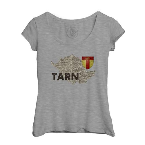 T-Shirt Femme Col Echancré Tarn 81 Departement Albi Carte Ancienne Occitanie