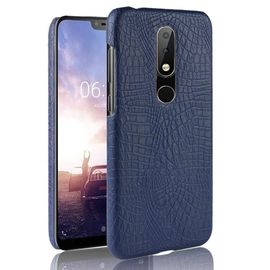 Classique Élégant Étui Pour Nokia 6.1 Plus /Nokia X6 Mode Classique D'alligator Anti Éraflure Compatibilité Housse De Protection - Bleu