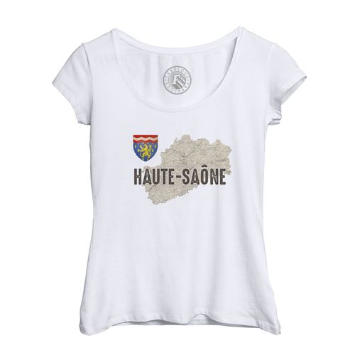 T-Shirt Femme Col Echancré Haute Saône 70 Département Carte Ancienne Bourgogne