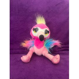 Peluche Doudou Flamant Rose Perroquet Gros Yeux Coco Cones 22 Cm