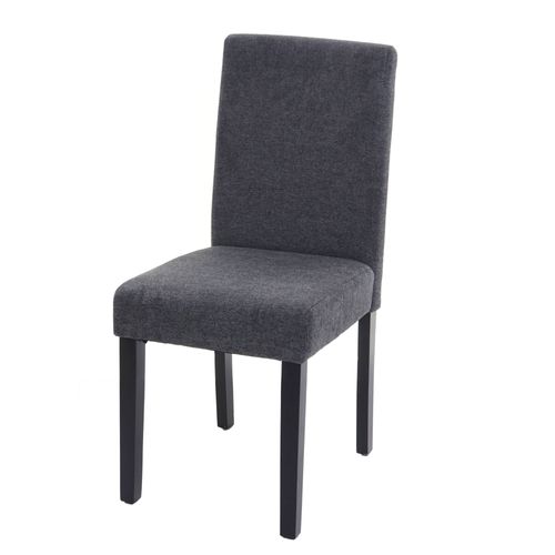 Chaise De Salle À Manger Littau, Chaise De Cuisine, Tissu/Textile   Gris Anthracite, Pieds Foncés