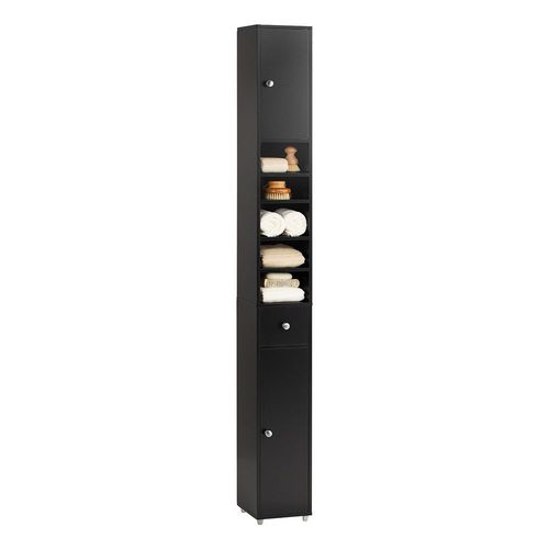 Sobuy Bzr34-Sch Meuble De Rangement Salle D Bain Meuble Colonne Armoire De Toilette Meuble Wc L20xp20xh180cm ¿ Noir