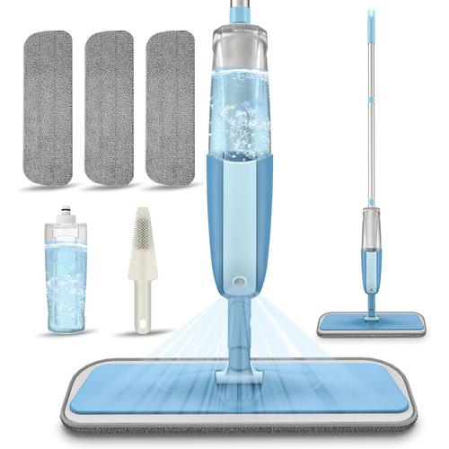 Balais Serpillère - Bleu Balais Serpillère - Bleu Balai Serpillère Vaporisateur Spray Mop, Balai Lave Sol avec Vaporise Microfibre Balai Serpillere