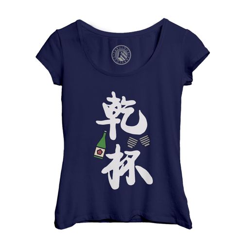 T-Shirt Femme Col Echancré Kenpai Sake Japon Asie Culture Alcool Liqueur