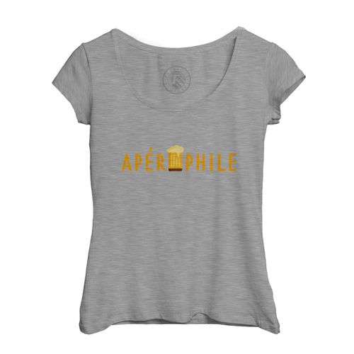 T-Shirt Femme Col Echancré Apérophile Soirée Apéro Fête Bière