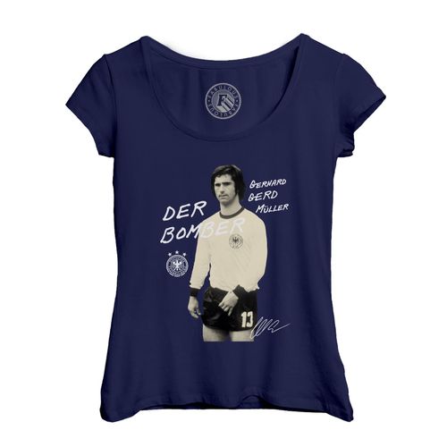 T-Shirt Femme Col Echancré Gerhard Muller Vintage Footballeur Foot Star