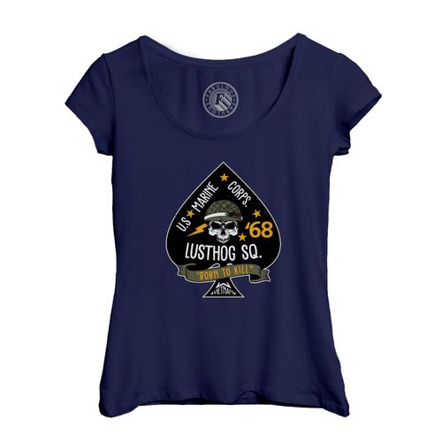 T-Shirt Femme Col Echancré Lusthog Squad Geek Vietnam Guerre Film