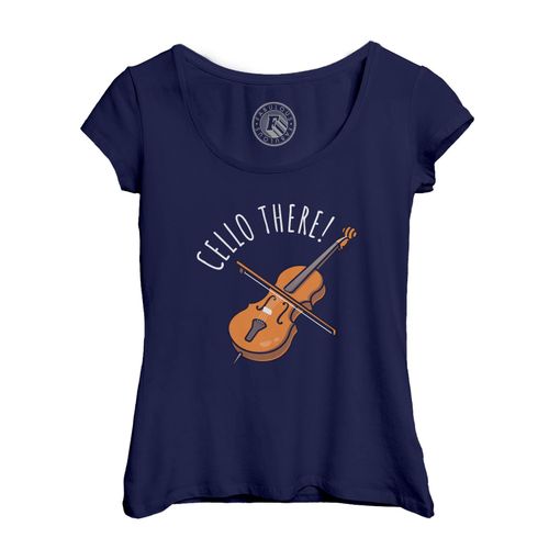 T-Shirt Femme Col Echancré Cello There Violoncelle Musique Musicien Instrument