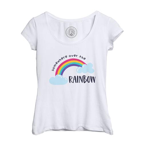 T-Shirt Femme Col Echancré Somewhere Over The Rainbow Musique Chanson Arc En Ciel