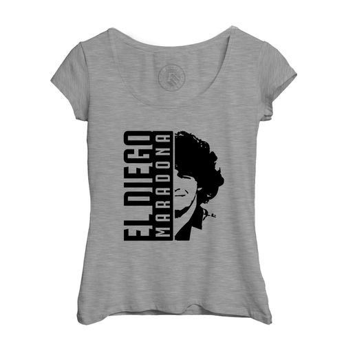 T-Shirt Femme Col Echancré El Diego Maradona Argentine Football Star