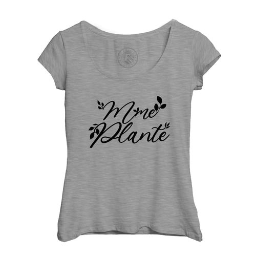 T-Shirt Femme Col Echancré Mme Plante Jardin Pot Jardinage Culture