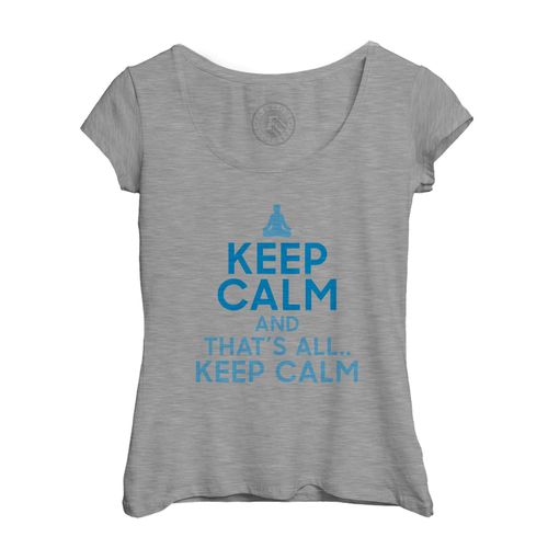 T-Shirt Femme Col Echancré Keep Calm Meditation Parodie Angleterre Bien Être