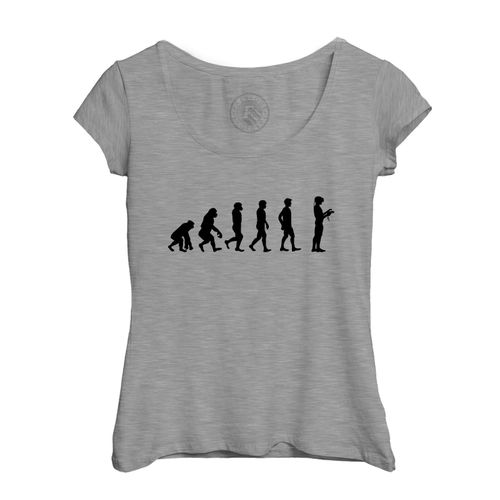 T-Shirt Femme Col Echancré Evolution Vr Games Jeux Vidéo Gaming Gamer