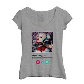 T shirt Femme Col Echancr Harley Quinn R seau Social Rencontre