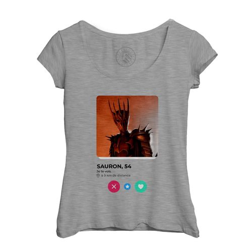 T-Shirt Femme Col Echancré Sauron Réseau Social Rencontre Amour