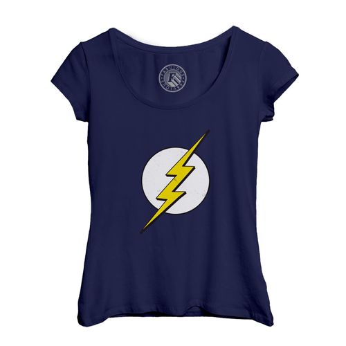 T-Shirt Femme Col Echancré Flash Super Héros Bd Film Geek