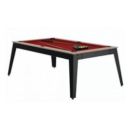 René Pierre Billard Steel Oslo Pieds Gris Drap Rouge