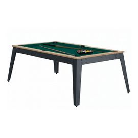 René Pierre Billard Steel Chene Sable Pieds Gris Drap Vert