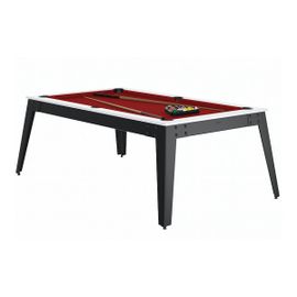 René Pierre Billard Steel Blanc Pieds Gris Drap Rouge