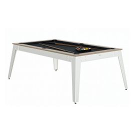 René Pierre Billard Steel Oslo Pieds Blanc Drap Gris Ardoise