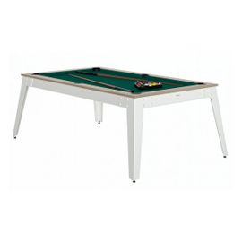 René Pierre Billard Steel Oslo Pieds Blanc Drap Vert