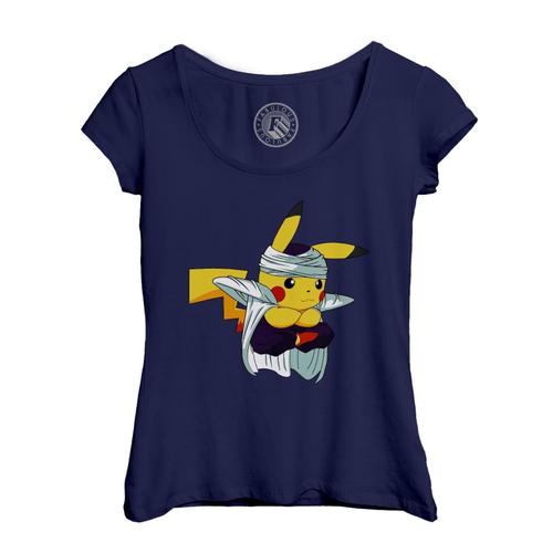 T-Shirt Femme Col Echancré Fusion Pikachu Piccolo Dragon Ball Z Pokemon