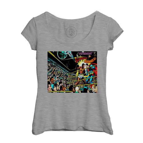 T-Shirt Femme Col Echancré Superman Contre Mohamed Ali Comics Super Heros