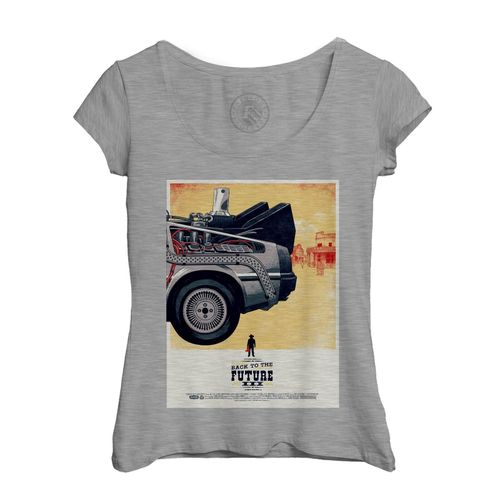 T-Shirt Femme Col Echancré Retour Vers Le Futur Troisieme Film Western Cowboy