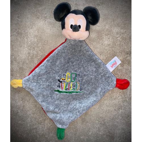 Doudou Mickey Go Wild Disney Baby Mouchoir Gris Rouge Peluche Mickey Mouse Et Ses Amis Jouet Naissance Bebe Comforter Blankie Baby