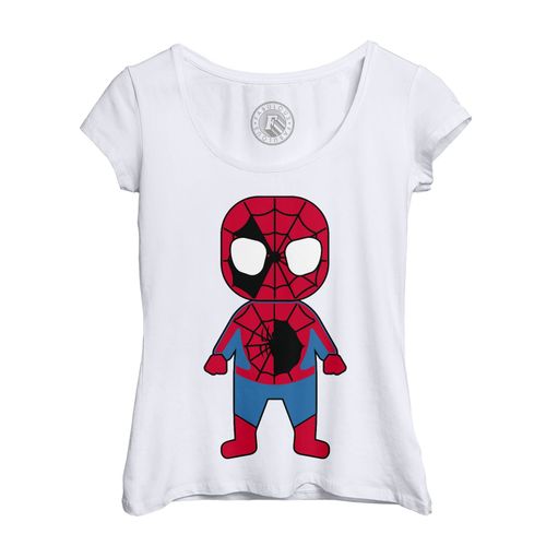 T-Shirt Femme Col Echancré Bébé Spiderman Dessin Mignon