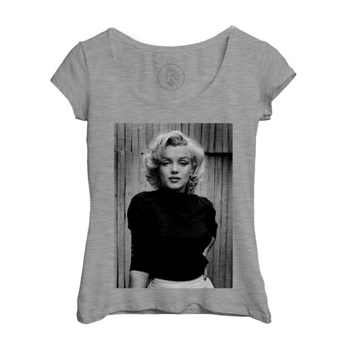 T-Shirt Femme Col Echancré Marilyn Monroe Actrice Photo De Star Célébrité Vieux Cinéma Original 1