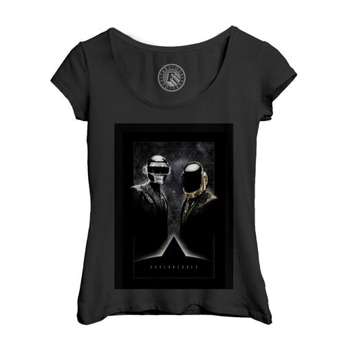 T-Shirt Femme Col Echancré Daft Punk Superheroes Affiche D'artistes Musique De Livio Bernardo Original Art