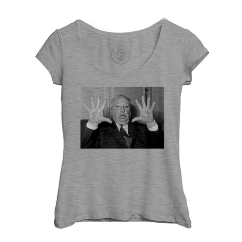 T-Shirt Femme Col Echancré Alfred Hitchcock Réalisateur Photo De Star Célébrité Cinéma Original 7