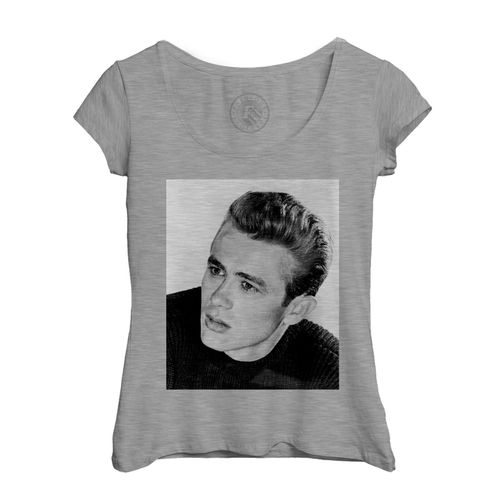 T-Shirt Femme Col Echancré James Dean Acteur Photo De Star Célébrité Vieux Cinéma Original 15