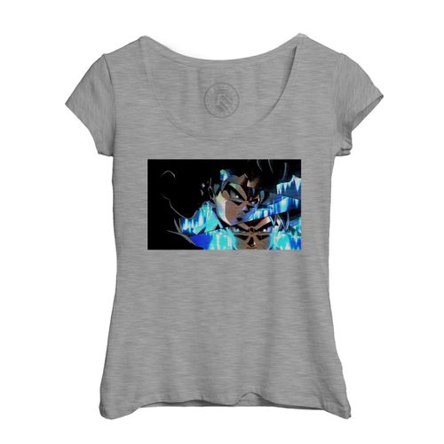 T-Shirt Femme Col Echancré Dragon Ball Super Son Goku Déterminé Vues Bd 2 Anime Manga Japon