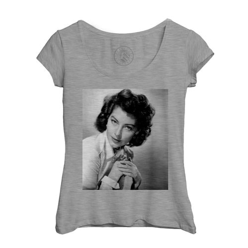 T-Shirt Femme Col Echancré Ava Gardner Actrice Photo De Star Célébrité Vieux Cinéma Original 2